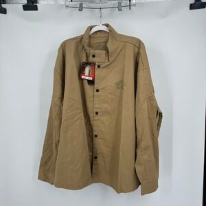 BSX FR Welding Jacket Mens 4XL Khaki Tan Flame Resistant 9oz Cotton BXTN9C NEW